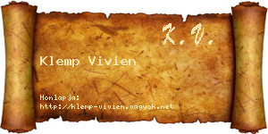 Klemp Vivien névjegykártya